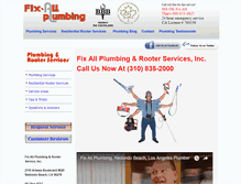 Tablet Screenshot of fixallplumbing.com